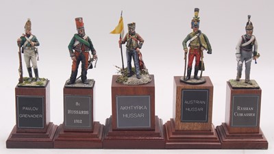 Lot 1874 - A collection of five 54mm scale professionally...