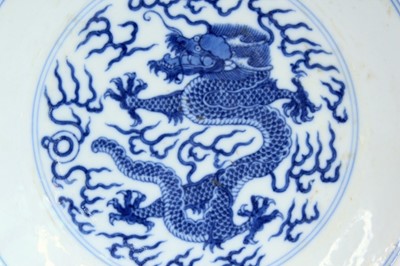 Lot 2033 - A pair of Chinese blue and white “dragon”...