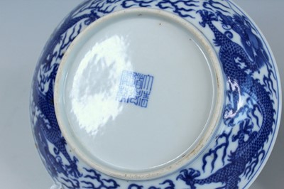 Lot 2033 - A pair of Chinese blue and white “dragon”...