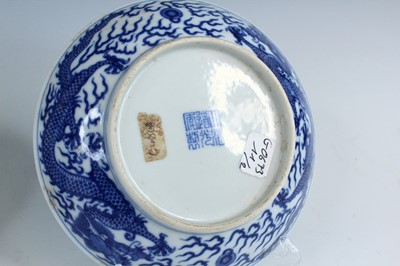 Lot 2033 - A pair of Chinese blue and white “dragon”...