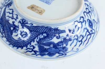 Lot 2033 - A pair of Chinese blue and white “dragon”...
