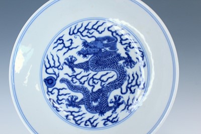 Lot 2033 - A pair of Chinese blue and white “dragon”...