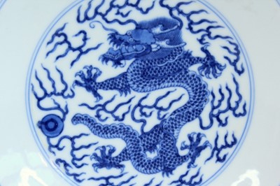 Lot 2033 - A pair of Chinese blue and white “dragon”...
