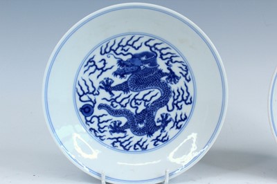 Lot 2033 - A pair of Chinese blue and white “dragon”...