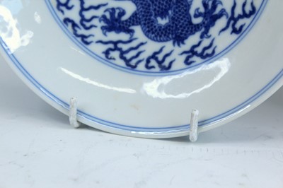 Lot 2033 - A pair of Chinese blue and white “dragon”...