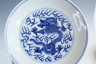 Lot 2033 - A pair of Chinese blue and white “dragon”...