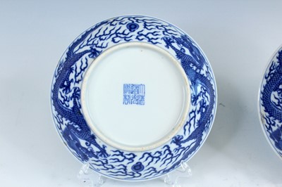 Lot 2033 - A pair of Chinese blue and white “dragon”...