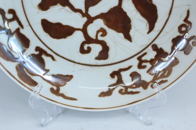 Lot 2155 - A Chinese iron-brown-decorated 'gardenia' dish,...