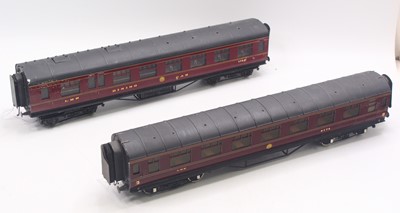 Lot 180 - Two 0 gauge LMS kit built coaches, to include...