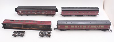 Lot 175 - Four 0 gauge LMS coaches, to include an Ian...