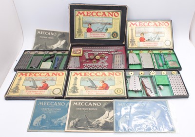 Lot 1655 - A collection of three 1920s Meccano...