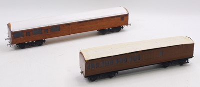 Lot 172 - Two 0 gauge scratch-built LNER coaches to...