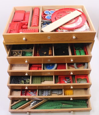 Lot 1615 - A Meccano dealer's storage cabinet, oak...