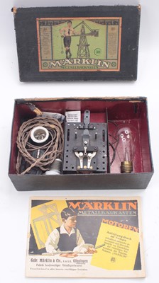 Lot 1643 - A Marklin No. 301 boxed electric motor, housed...