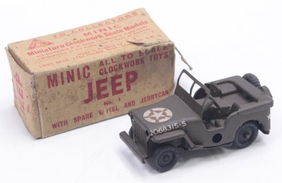 Lot 2033 - Tri-Ang Minic No.1 Military Jeep, housed in...