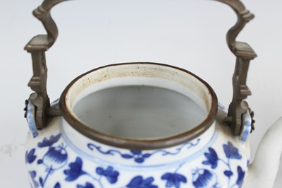 Lot 2026 - Two Chinese blue and white teapots with...