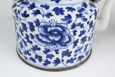 Lot 2026 - Two Chinese blue and white teapots with...