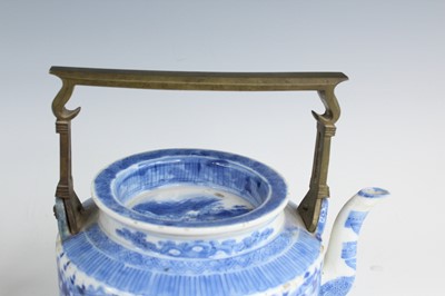 Lot 2026 - Two Chinese blue and white teapots with...
