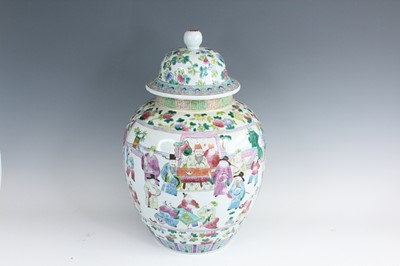 Lot 2139 - A large Chinese famille rose ‘figural’ covered...
