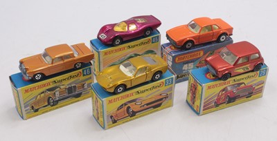 Lot 1493 - One tray containing five boxed Matchbox...