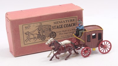 Lot 1855 - A John Hilco miniature stagecoach housed in...