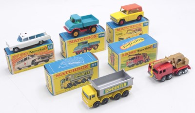 Lot 1498 - A collection of five boxed Matchbox Superfast...