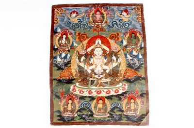 Lot 2207 - A Tibetan thangka, late 19th or early 20th...
