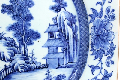 Lot 2032 - A Chinese blue and white serving dish, Qing...