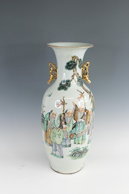 Lot 2136 - A large Chinese famille rose ‘figural’ vase,...