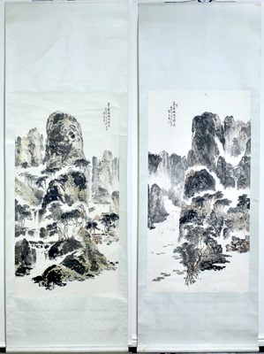 Lot 2197 - A pair of Chinese ‘Landscape’ Ink Paintings by...