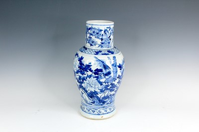 Lot 2188 - A Chinese blue and white baluster vase, Qing...