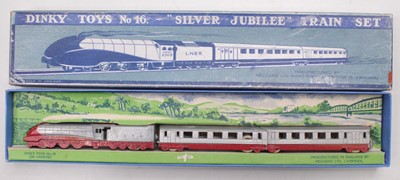 Lot 1146 - Dinky Toys No.16 Silver Jubilee train set in...