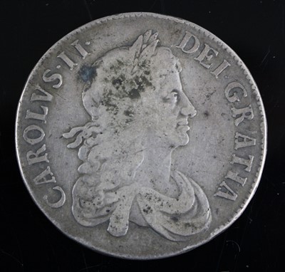 Lot 2004 - England, 1664 crown, Charles II laureate bust,...