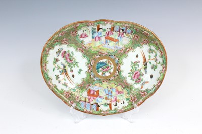 Lot 2158 - A Chinese Canton famille rose dish, Qing...