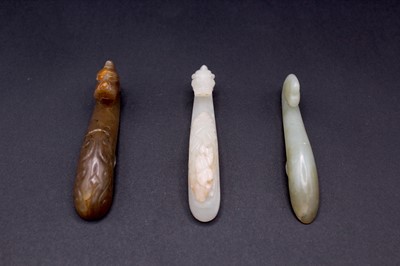 Lot 2047 - A group of six Chinese jade ornaments, Qing...