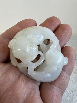 Lot 2048 - A group of six Chinese jade carvings, Qing...