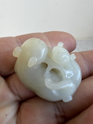 Lot 2048 - A group of six Chinese jade carvings, Qing...