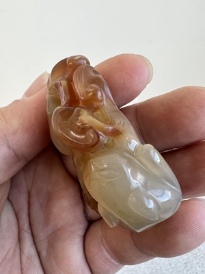 Lot 2048 - A group of six Chinese jade carvings, Qing...
