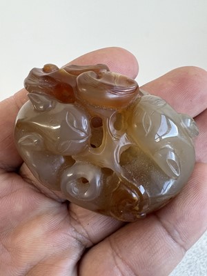 Lot 2048 - A group of six Chinese jade carvings, Qing...