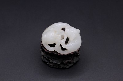 Lot 2048 - A group of six Chinese jade carvings, Qing...