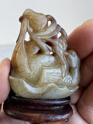 Lot 2048 - A group of six Chinese jade carvings, Qing...