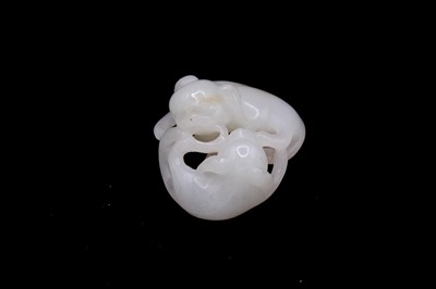 Lot 2048 - A group of six Chinese jade carvings, Qing...