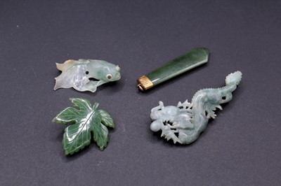 Lot 2050 - A group of ten Chinese jade ornaments, Qing...
