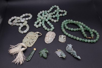Lot 2050 - A group of ten Chinese jade ornaments, Qing...