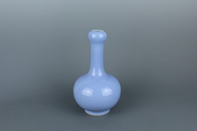 Lot 2107 - A Chinese Claire de Lune garlic-mouth bottle...