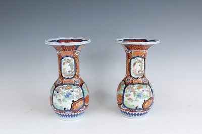 Lot 2257 - A pair of Japanese Imari vases, 19th century,...