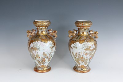 Lot 2256 - A pair of Japanese Kutani ‘figural’ vases,...