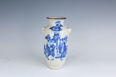 Lot 2172 - A Chinese crackled-glaze blue and white vase,...
