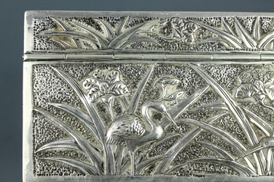 Lot 2063 - A Chinese silver ‘dragon’ box with hinged...