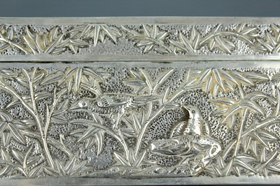 Lot 2063 - A Chinese silver ‘dragon’ box with hinged...